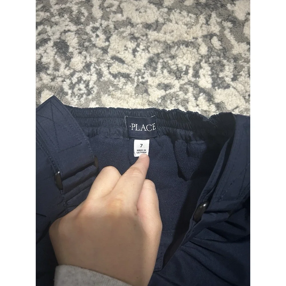 Children's Place Snow Pants Navy Blue Ski Snowsuit Winter Adjustable Kids Size 7